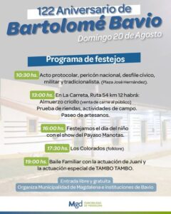 FESTEJOS POR EL 122º ANIVERSARIO DE  BARTOLOME BAVIO